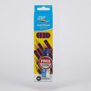 NS Red/Blue 12pk  Pencil N Free Sharpener And Eraser