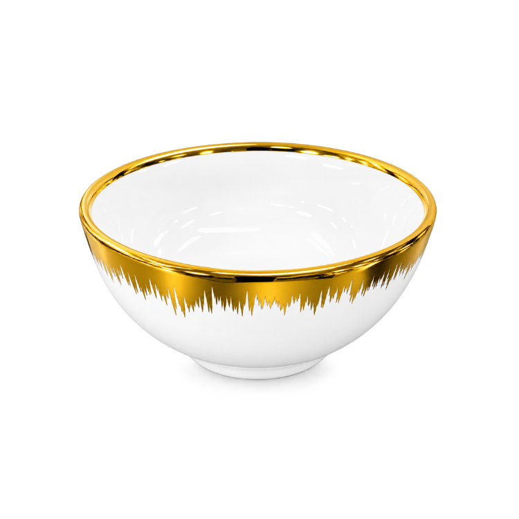 Ceramic Bowl Gilt Edge 4.5 Inch