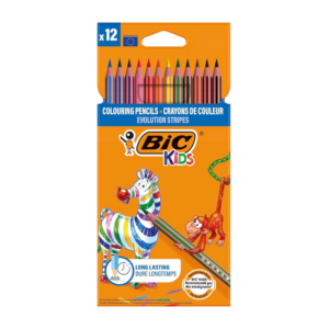 BIC Kids Evolution Stripes Colouring Pencils  12-Pack