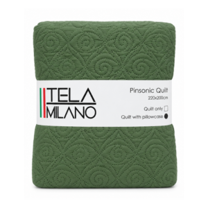 Tela Milano 3 Piece Microfibre Quilt 220x200 Green