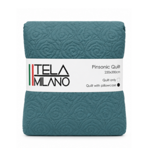 Tela Milano 3 Piece Microfibre Quilt 220x200 Duck Egg
