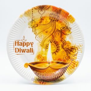 Diwali Design Paper Plates 10pcs