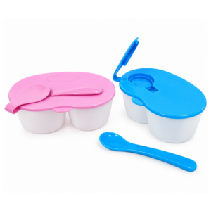 Compartment Baby Feeding Bowl Set with Lid and Spoon