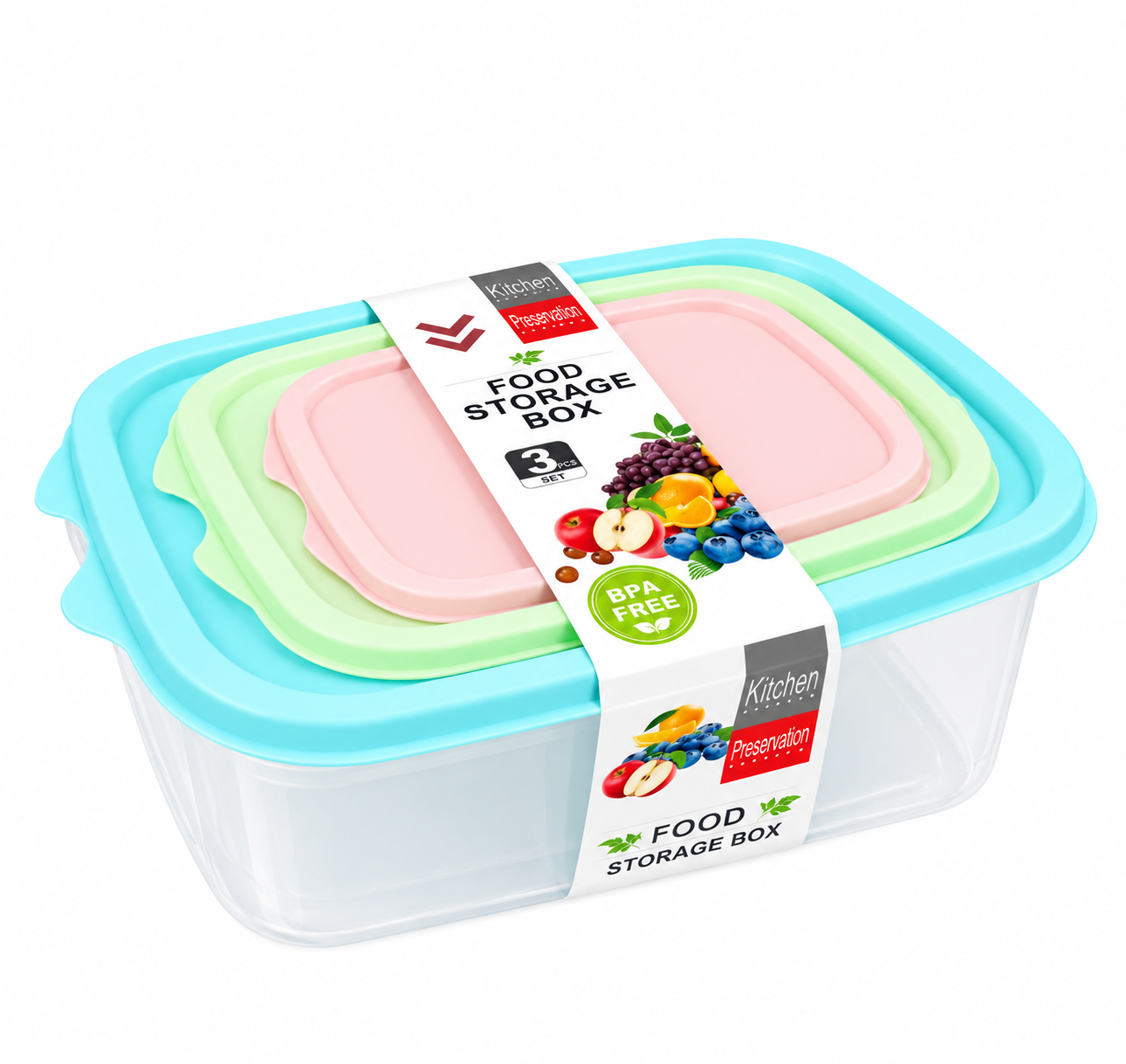 Food Storage Box 21,5x14x6,5cm 3pc - Image 2